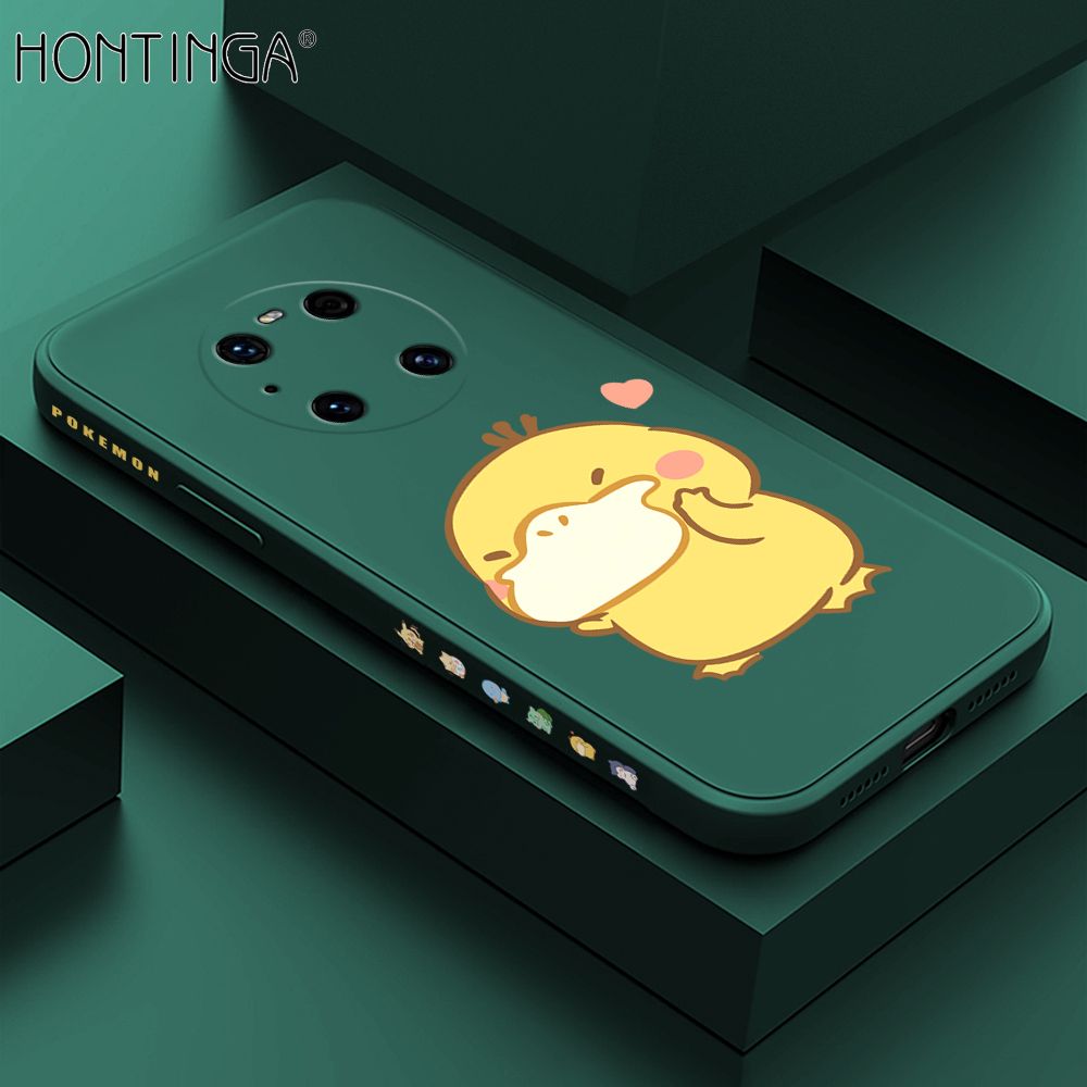 Hontinga for Huawei Mate 40 ProPlus Case Side Design Trendy Cartoon Sign Back Cover Soft Square Edge Pattern Liquid Silicone Phone Cases
