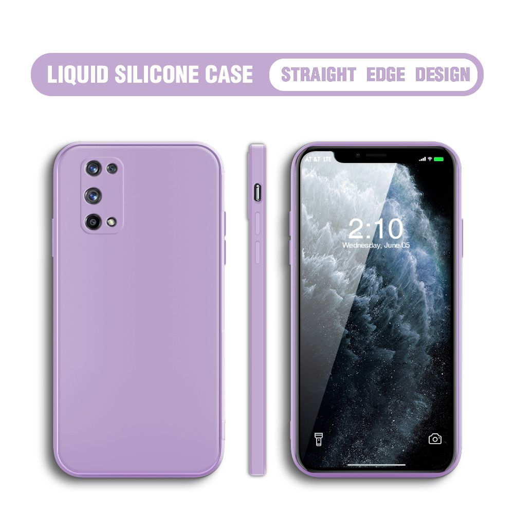 BILI for Realme X7 Pro / Realme X7 Pro 5G Back Cover Ultra Thin Soft Luxury Square Multicolor Liquid Silicone Phone Case