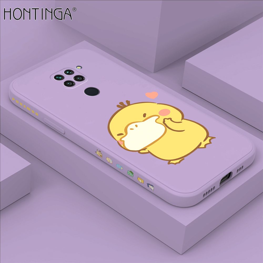 Hontinga for Redmi Note9 Case Side Design Trendy Cartoon Sign Back Cover Soft Square Edge Pattern Liquid Silicone Phone Cases