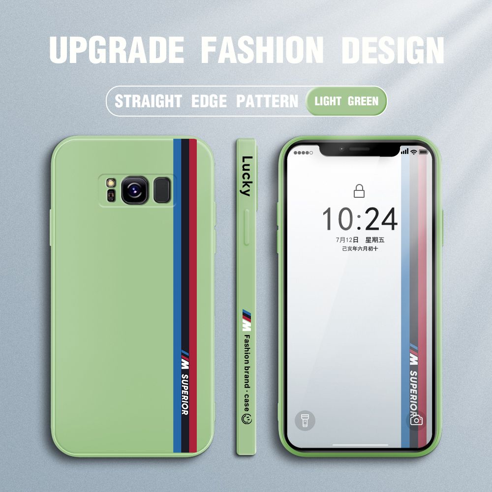 Jizetin for Samsung Galaxy S8 Back Cover Simple Graffiti Track Side Design Liquid Silicone Phone Case Soft Full Camera Protect Phone Cases