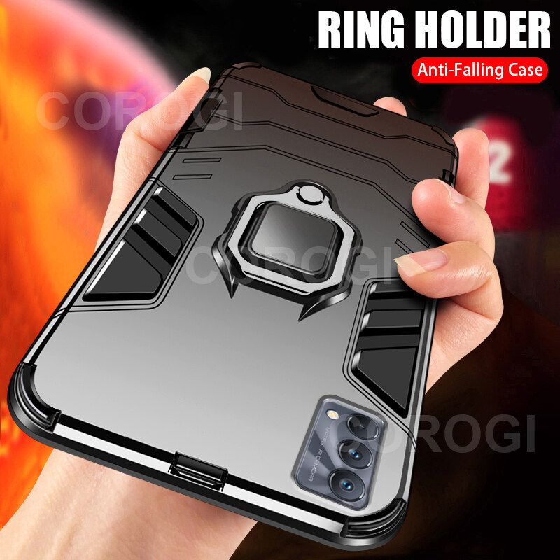 For Realme GT Master Edition Cover Military Grade Shockproof Armor Phone Case Metal Ring Stand Holder Magnetic Car Mount Hard Protective Back Cover