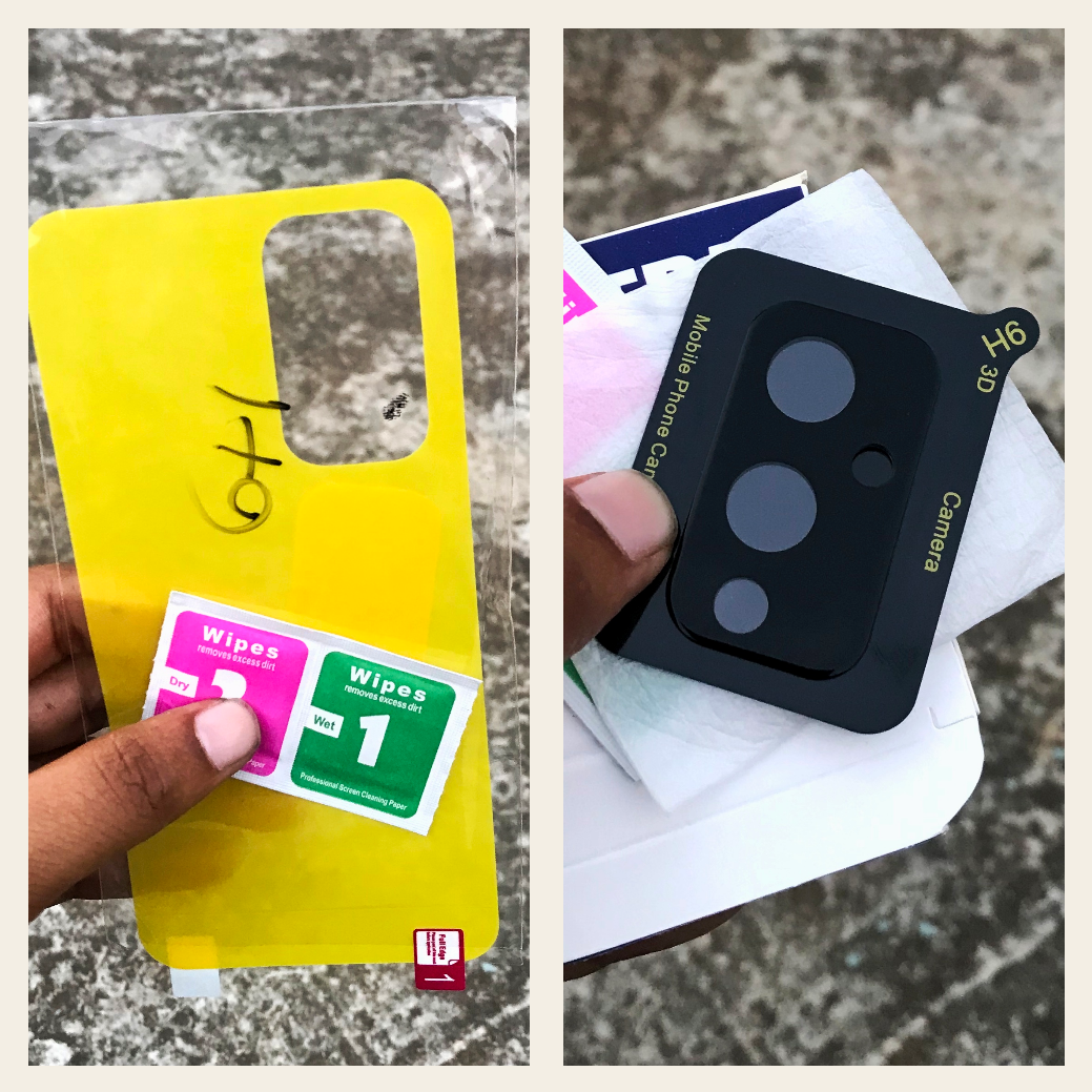 For OnePlus 9 2-in-1 Combo Pack (Screen back poly + Camera Lens Protector Glass) For OnePlus 9