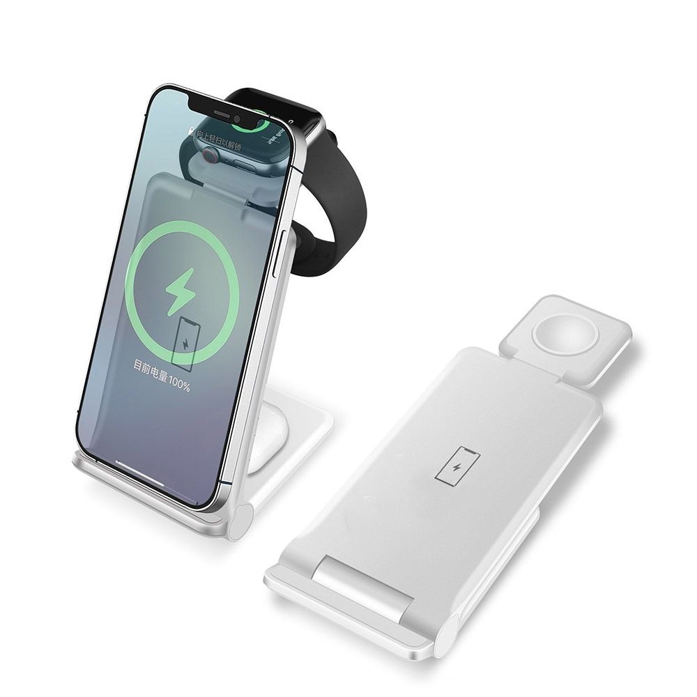 15W Qi Wireless Charger Stand 3 in 1 Fast Charging Station For iPhone 13 12 11 XS XR X 8 Apple Watch 6 5 4 3 2 AirPods Pro