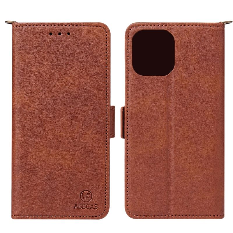 for iPhone 12Mini Mobile Phone Leather Case Wallet Type Protective Case with Card Holder Bracket Function(Brown)