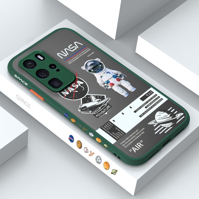 ZeroQiQi for Huawei P40 Pro Case Creative Cartoon Astronaut Side Printed Pattern Design Phone Cover Frosted Transparent Ultra Thin Protective Phone Case