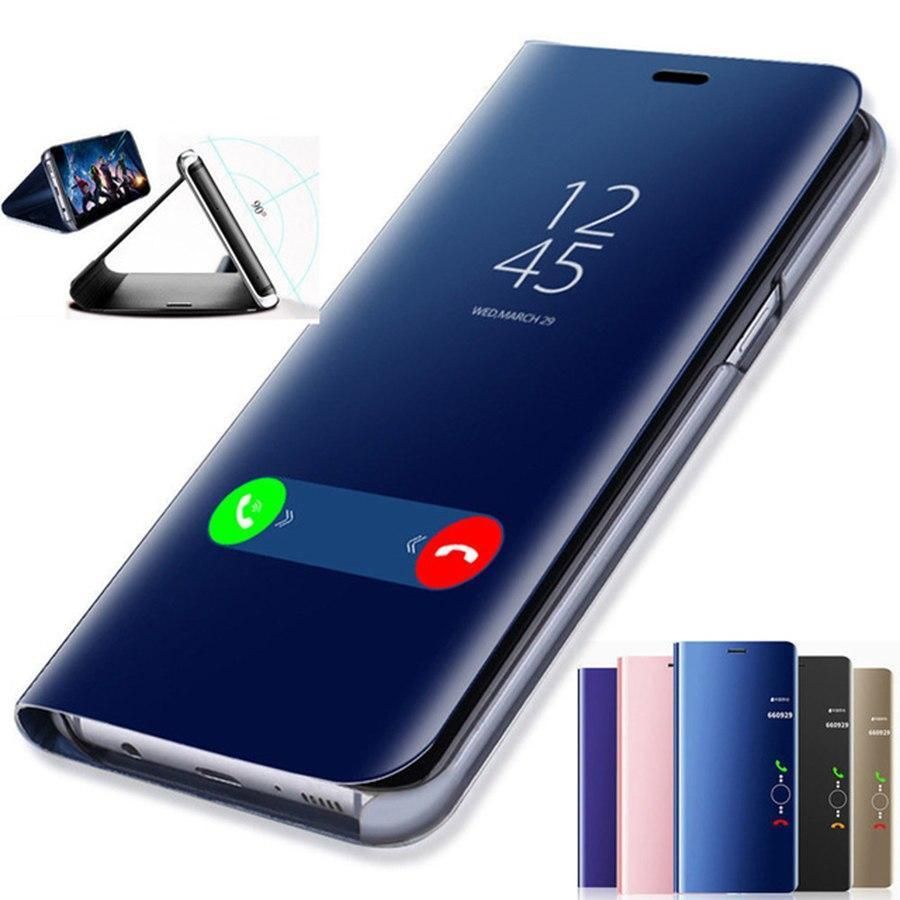 Xiaomi Redmi S2 Smart Luxury Plating Clear View Mirror Leather Stand Flip Cover