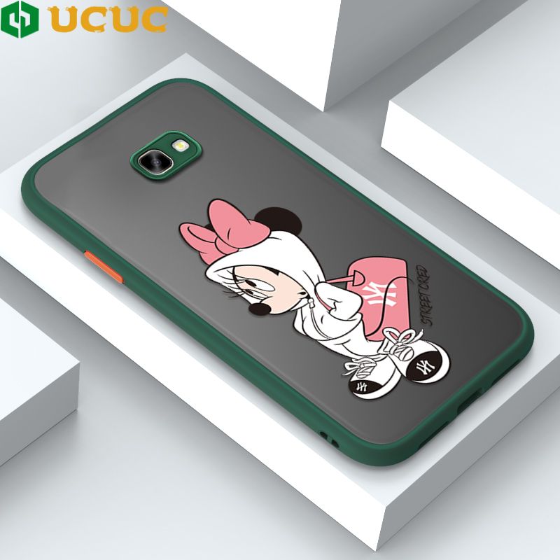 UCUC for Samsung Galaxy J4 Plus 2018 / J4 Prime Back Cover Satchel Minnie Frosted Transparent Hard Phone Case Thin Shockproof Full Cover Camera Protect Case
