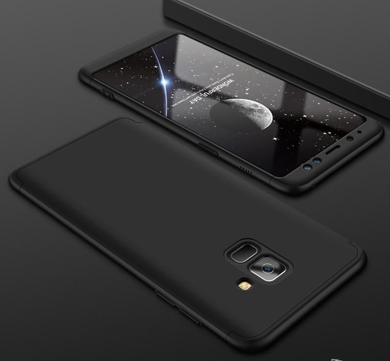 Samsung A8 Plus 360 Degree GKK Phone Back Cover - Black