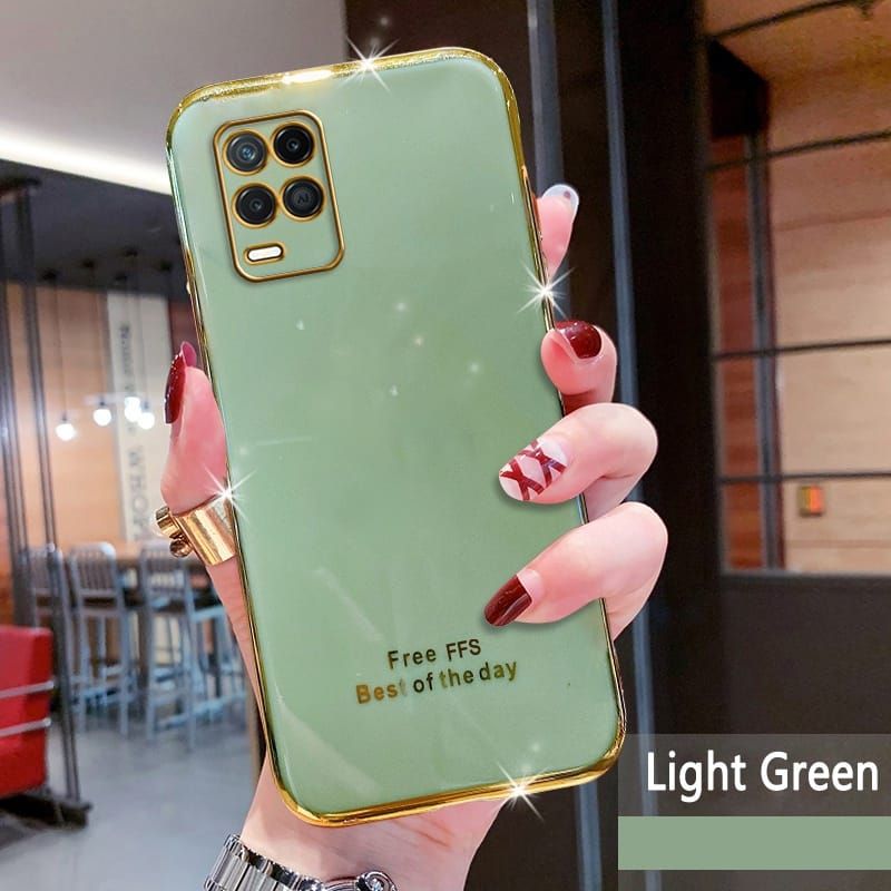 for OPPO A54/A54 2021 Case Luxury 6D Plating Lover Heart Side Pattern Soft Back Cover Silicone Square Phone Cases