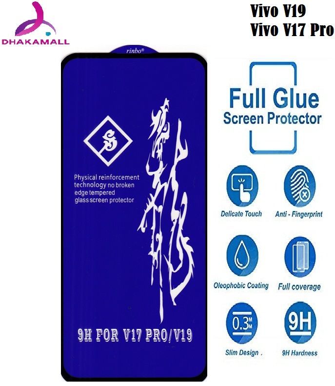 Vivo V17 Pro (Rinbo) Tempered Glass Screen Protector Glass (Better than 6D/9D/11D)-Black