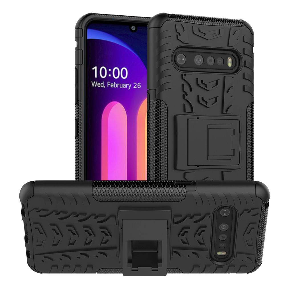 Heavy Duty Armor Tough Hybrid Shockproof Dual Layer Kickstand Protective Case Cover For LG V60 ThinQ 5G