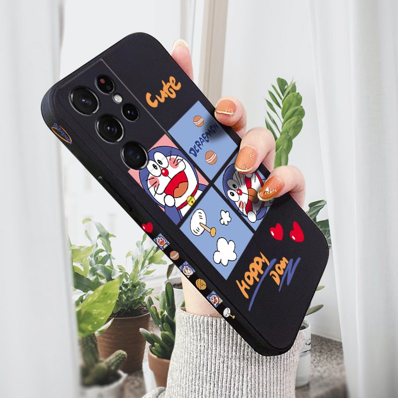 AMORVOR for Samsung Galaxy S21 Ultra 5G Back Cover Cute Happy Cartoon Side design Soft Case Multicolor Liquid Silicone Phone Cases