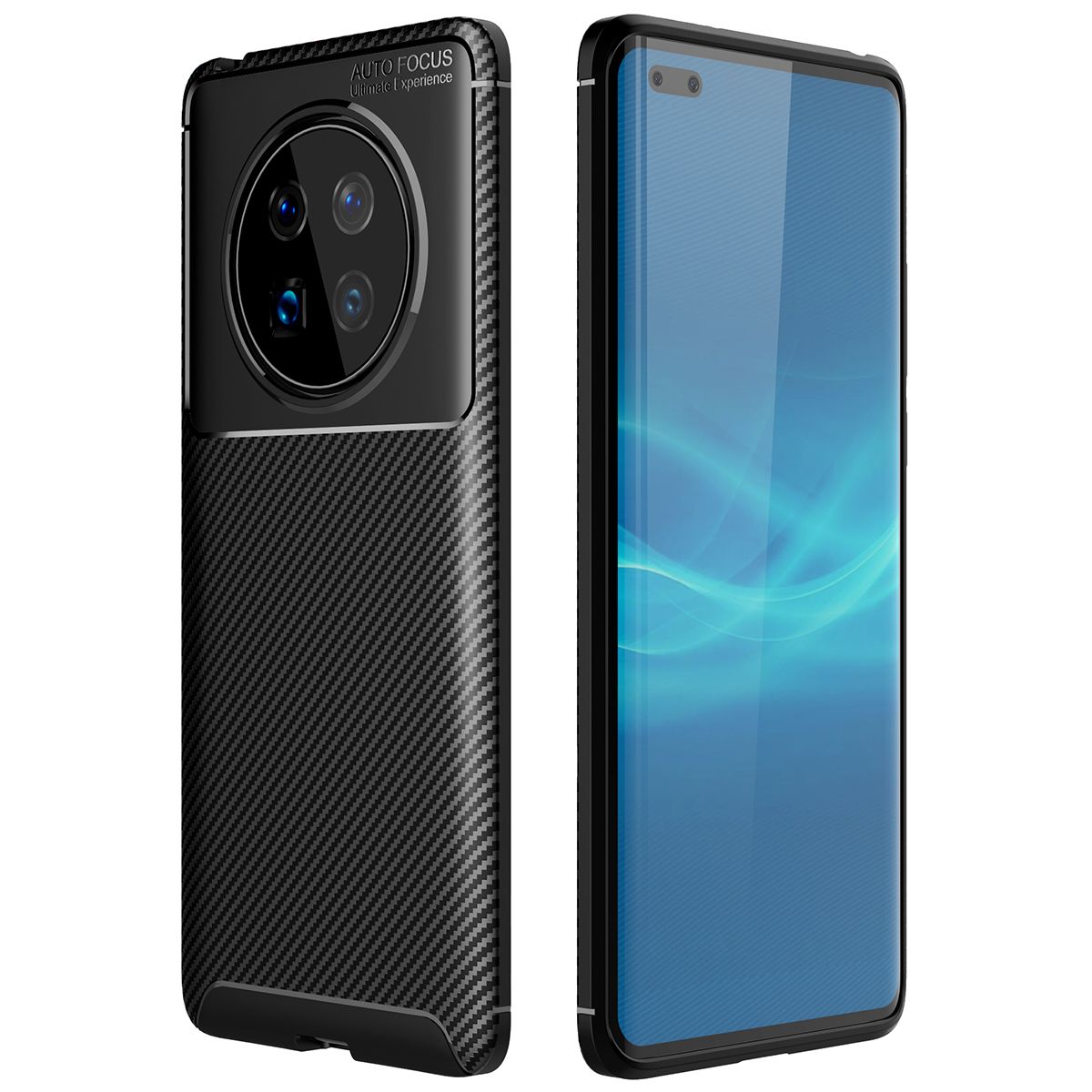 For Huawei Mate 40 Case Soft Back Cover Anti-knock TPU Bumper Carbon Fiber Phone Case
