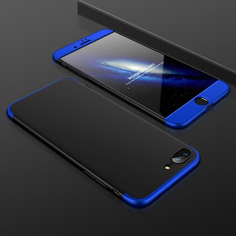360 Degree Back Case for iPhone 7 Plus - Black&Blue