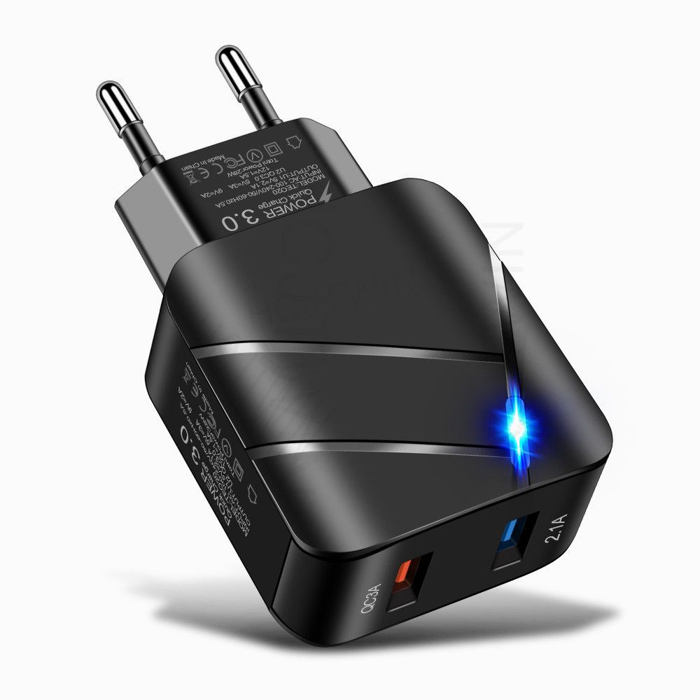NYT Usb Charger 28W Fast Charging 18W Quick Charge 3.0 Led Display Eu Wall Adapter