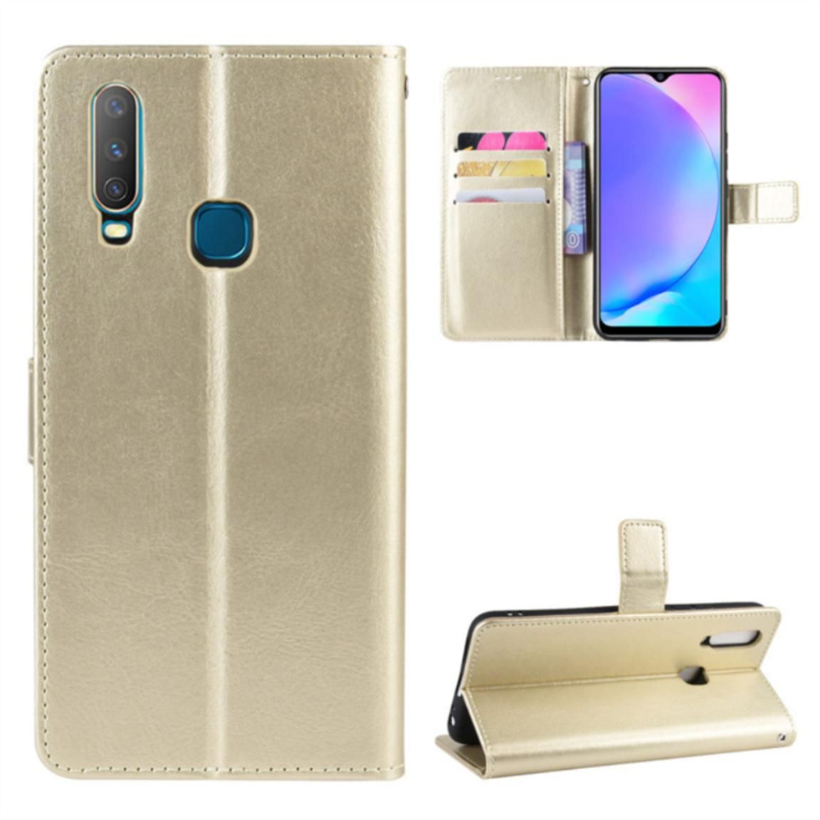 Flip Leather Card Case + Tpu Silicone Back Cover Soft Phone Case For Vivo Y17 Casing