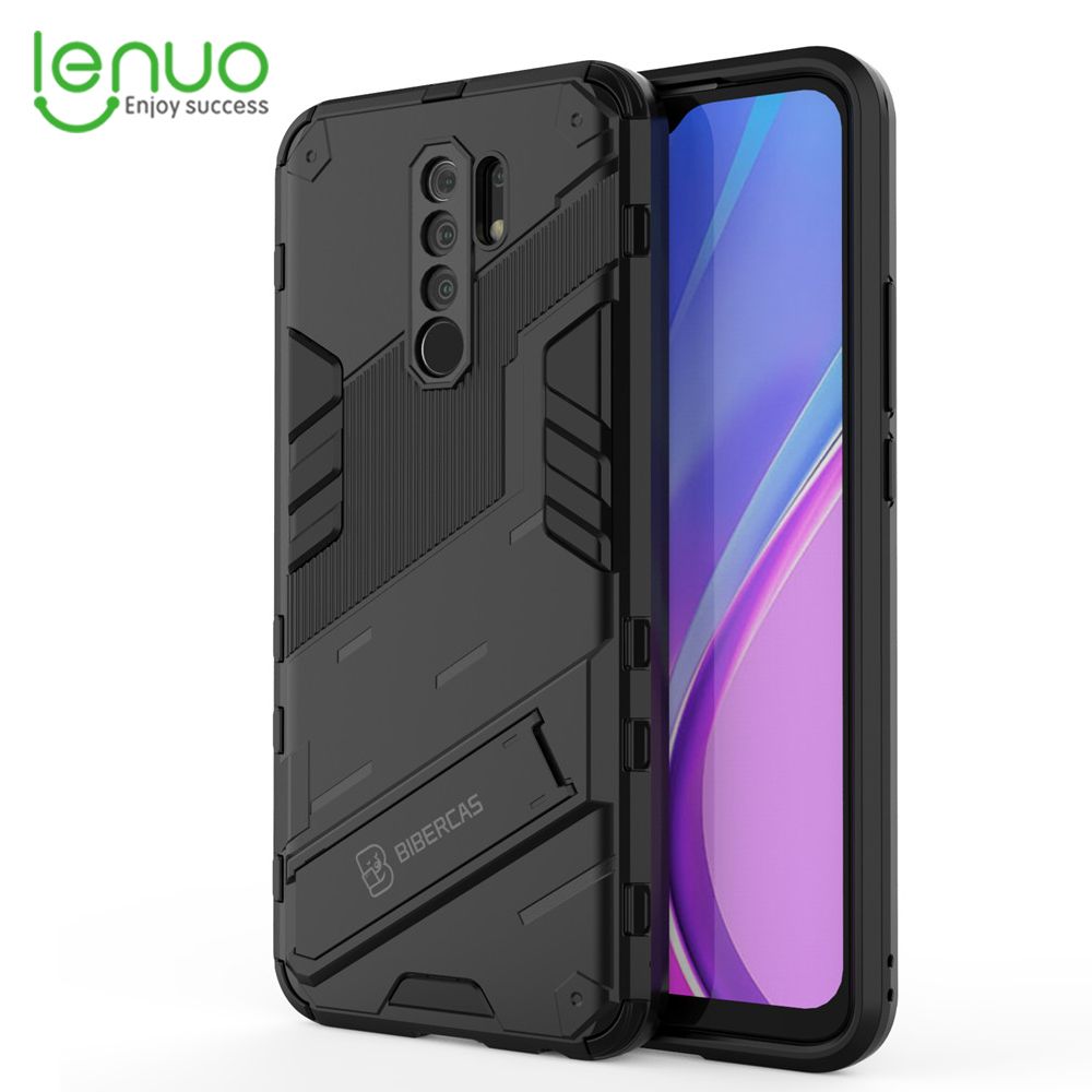 Lenuo Punk-Casing For Xiaomi Redmi 9 Prime / Poco M2 Back Cover Eight-Color Anti-Fall And Anti-Slip Phone Bracket Lens Protection Cover Lovers Case