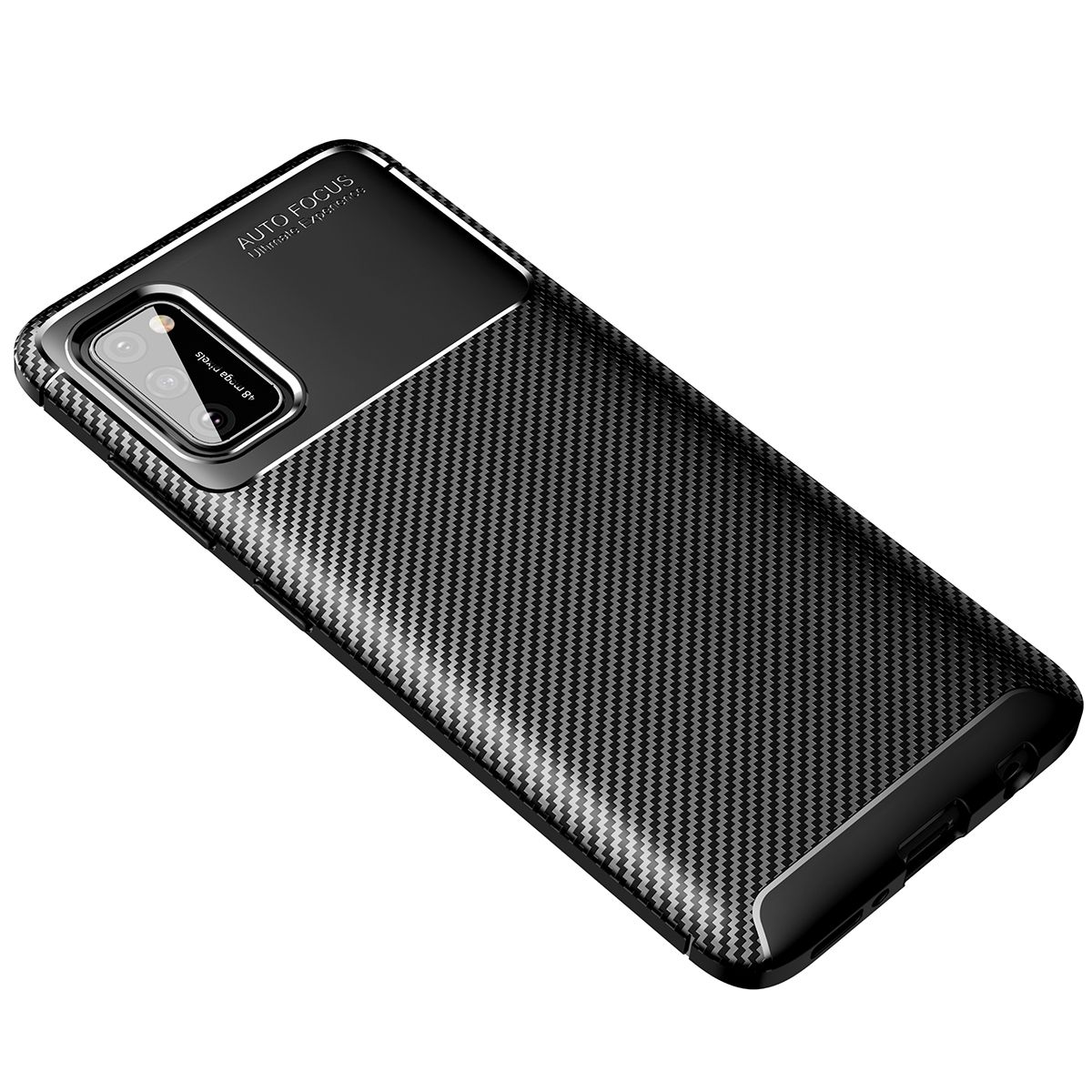 For Samsung Galaxy A41 Carbon Fibre Grip Slip-Resistant Soft TPU Silicone Shockproof Protection Case Cover