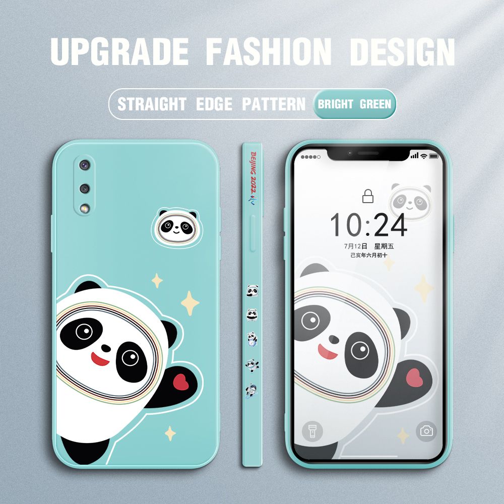 FHKL for Samsung Galaxy A02 M02 Back Cover Bing Dwen Dwen Side design Soft Case Multicolor Liquid Silicone Phone Cases