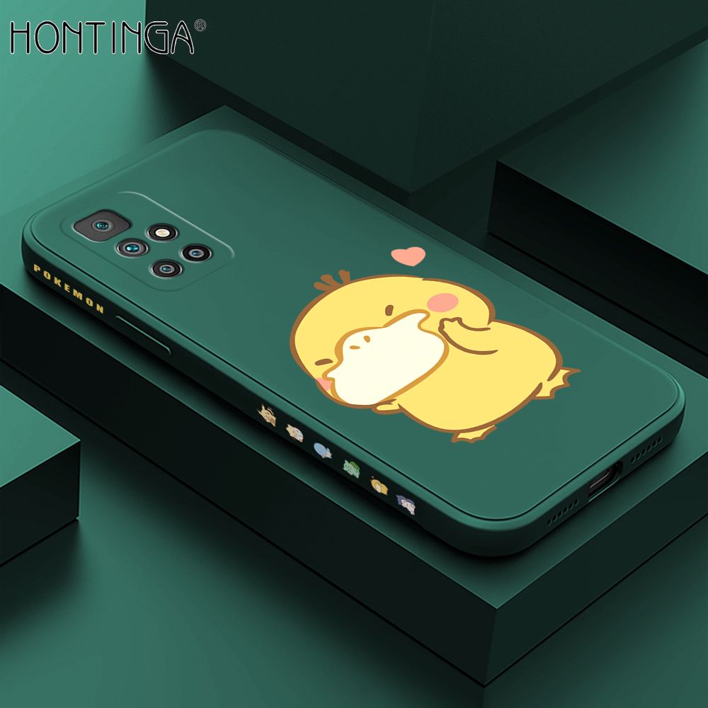 Hontinga for Xiaomi Redmi 10 Case Side Design Trendy Cartoon Sign Back Cover Soft Square Edge Pattern Liquid Silicone Phone Cases