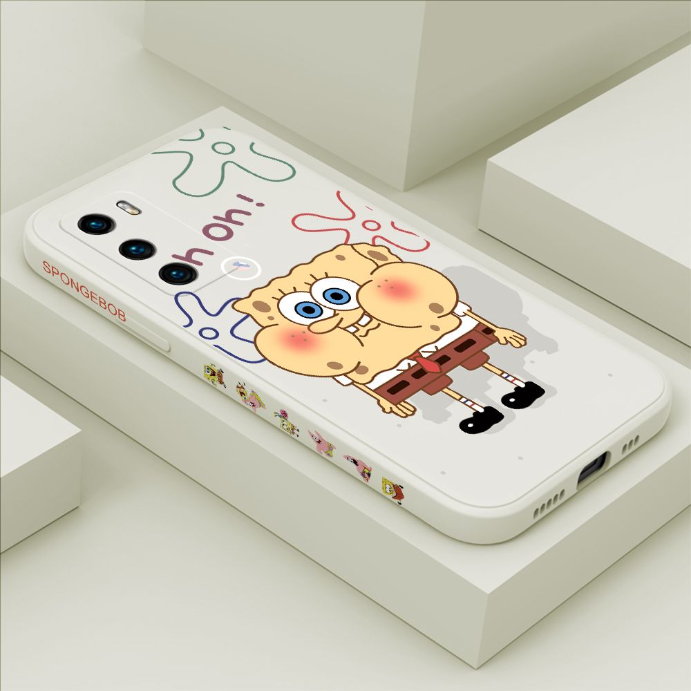 ZeroQiQi for Huawei P40 Case Cartoon Anime Side Printing Cases Soft Liquid Silicone Phone Cover