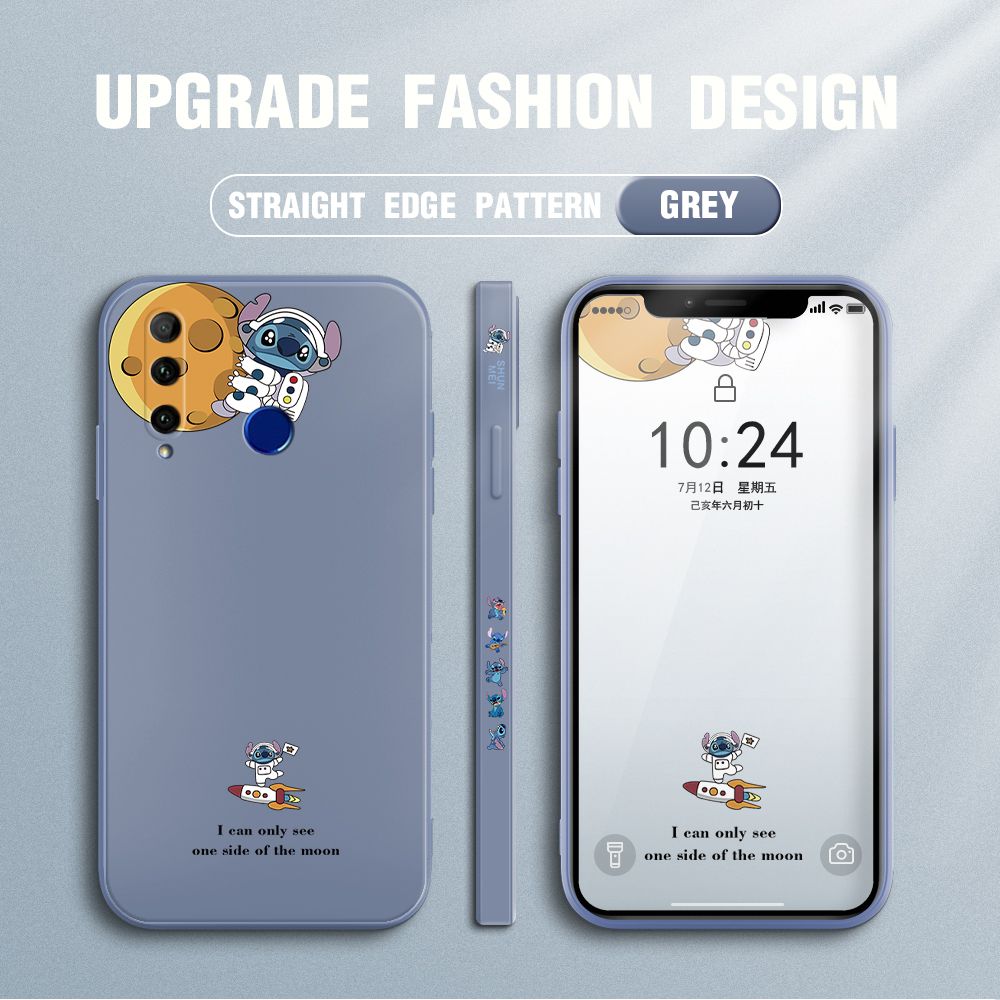 Jizetin for Honor 20 Lite Case Side Design Phone Cover  Astronaut Stitch Cover Square Edge Pattern Liquid Silicone Trend Case