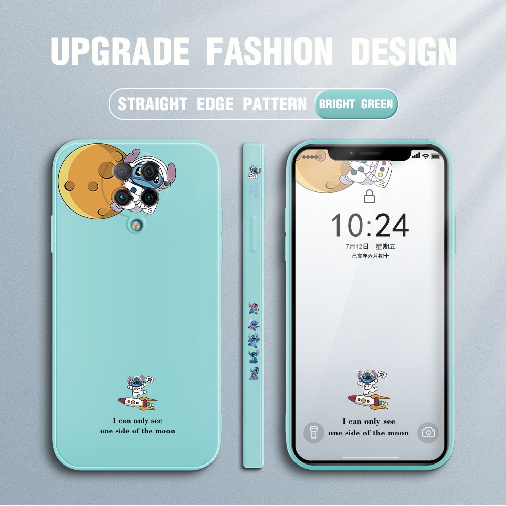 Jizetin for Xiaomi Poco F2 Pro / Redmi K30 Pro Case Side Design Phone Cover  Astronaut Stitch Cover Square Edge Pattern Liquid Silicone Trend Case