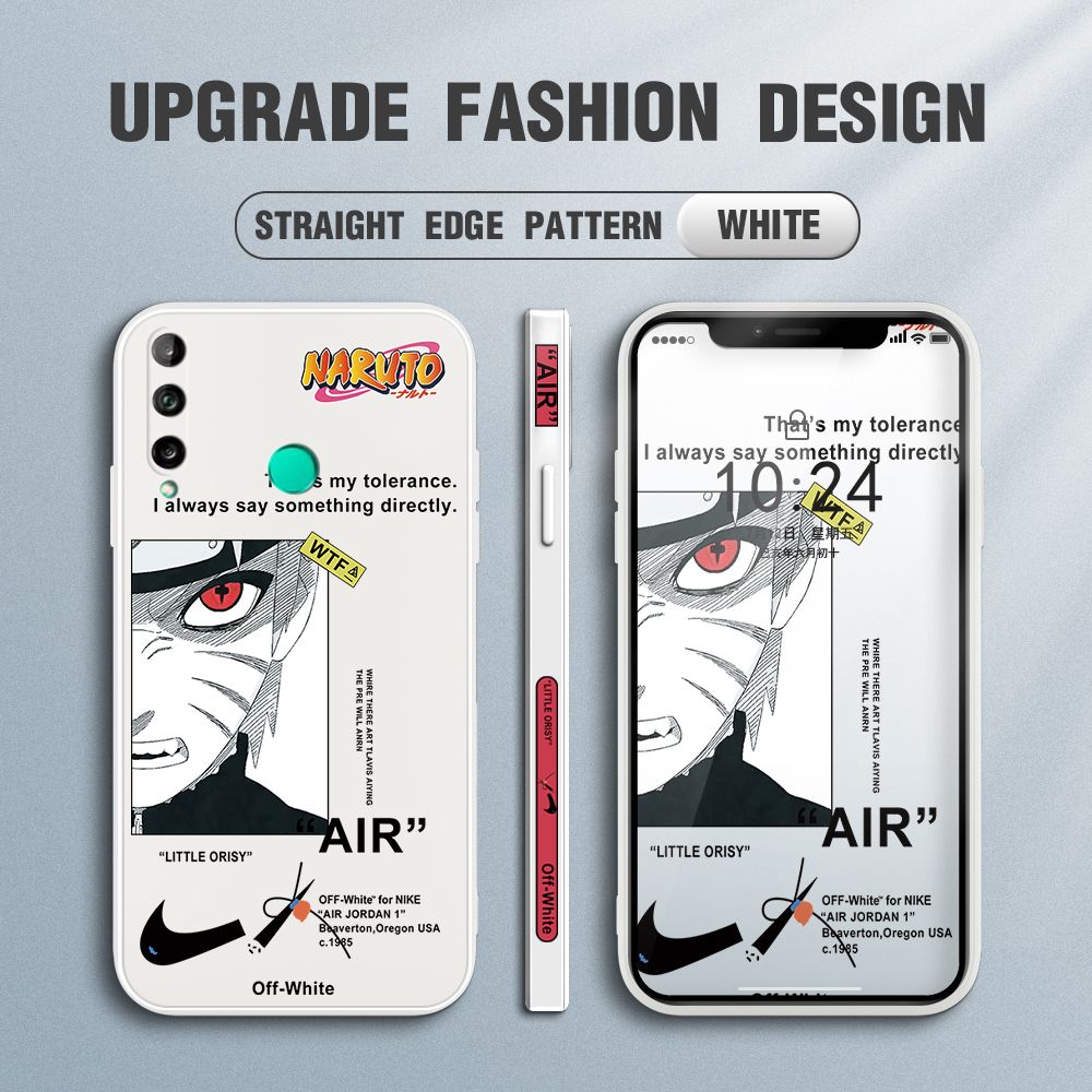 Jizetin for Huawei Y7P Case Side Design Phone Cover Anime Uzumaki Naruto Cover Square Edge Pattern Liquid Silicone Trend Case