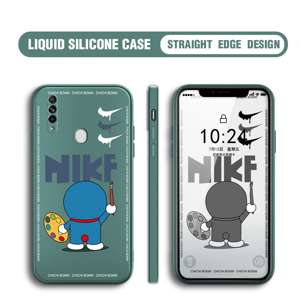 BILI for OPPO A31 2020 Back Cover Cartoon Clown Multicolor Liquid Silicone Phone Case Soft Square Lens Protection Phone Cases
