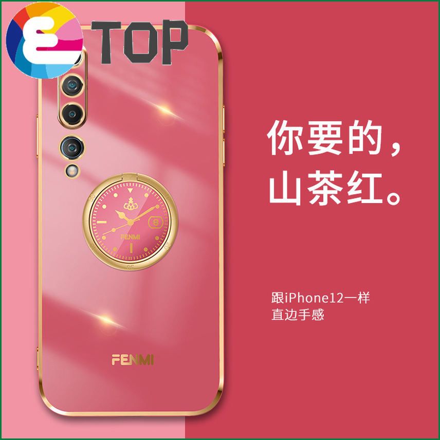 Suitable for Xiaomi 10 mobile phone shell fashion new clock ring bracket 10pro silicone soft shell tide brand 10s