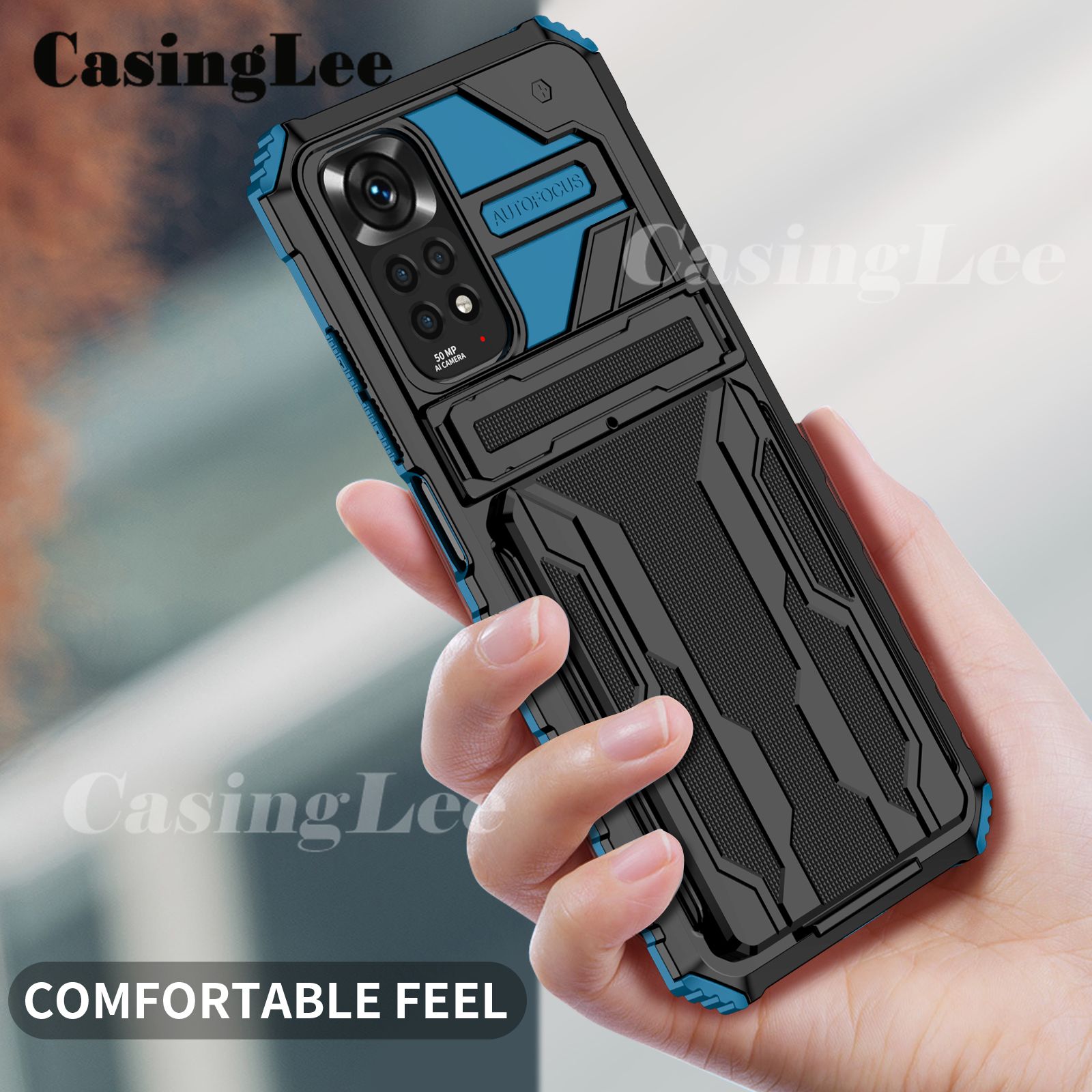 Luxury Armor Protect Phone Case for Xiaomi Poco X4 Pro Case Wallet Card Slot Case Back Cover Soft Silicone Hard PC Hybrid Funny Cases Xiaomi Poco X4 Pro