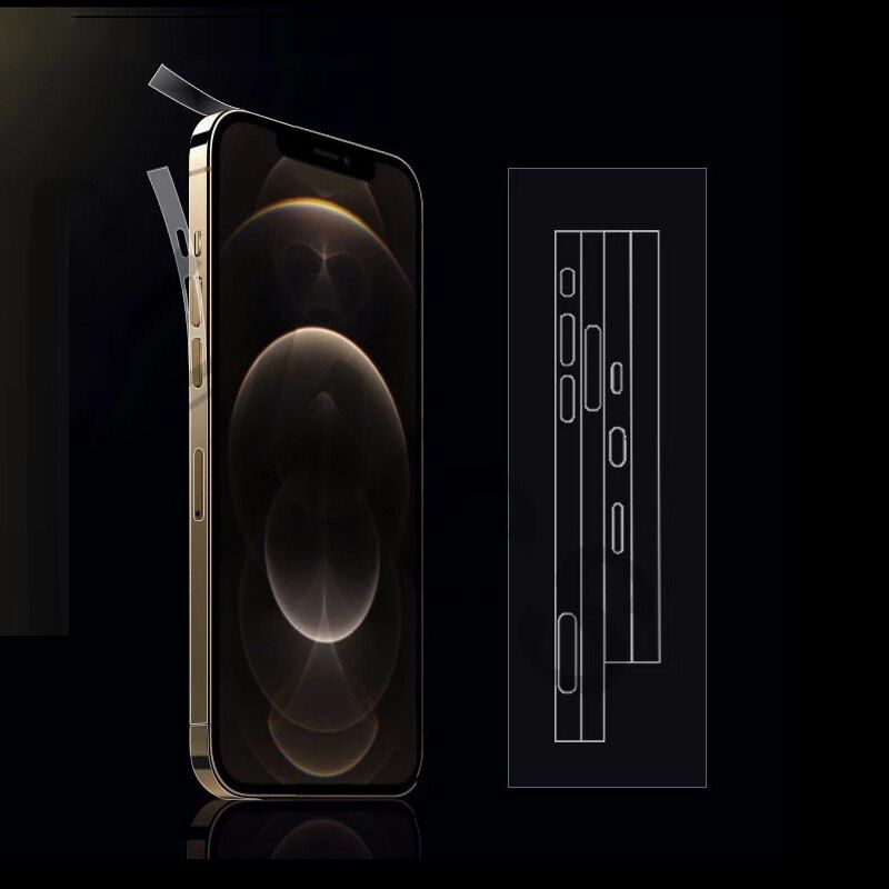 2PCS Side Frame Film for Iphone 11 12 Pro X Xs MAX Invisible Bumber Frame Cover Film Sticker on IPhone 8 Plus HydrogelFilm