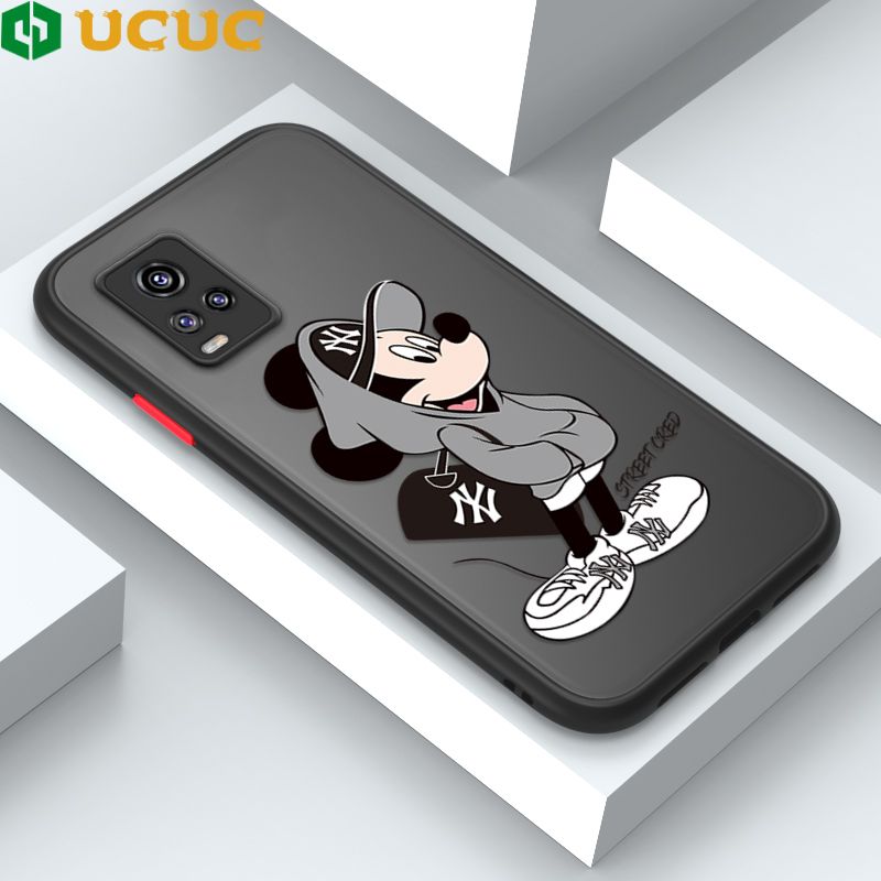 UCUC for Vivo V20 / V20 2021 Back Cover Handsome Mouse Frosted Transparent Hard Phone Case Thin Shockproof Full Cover Camera Protect Case