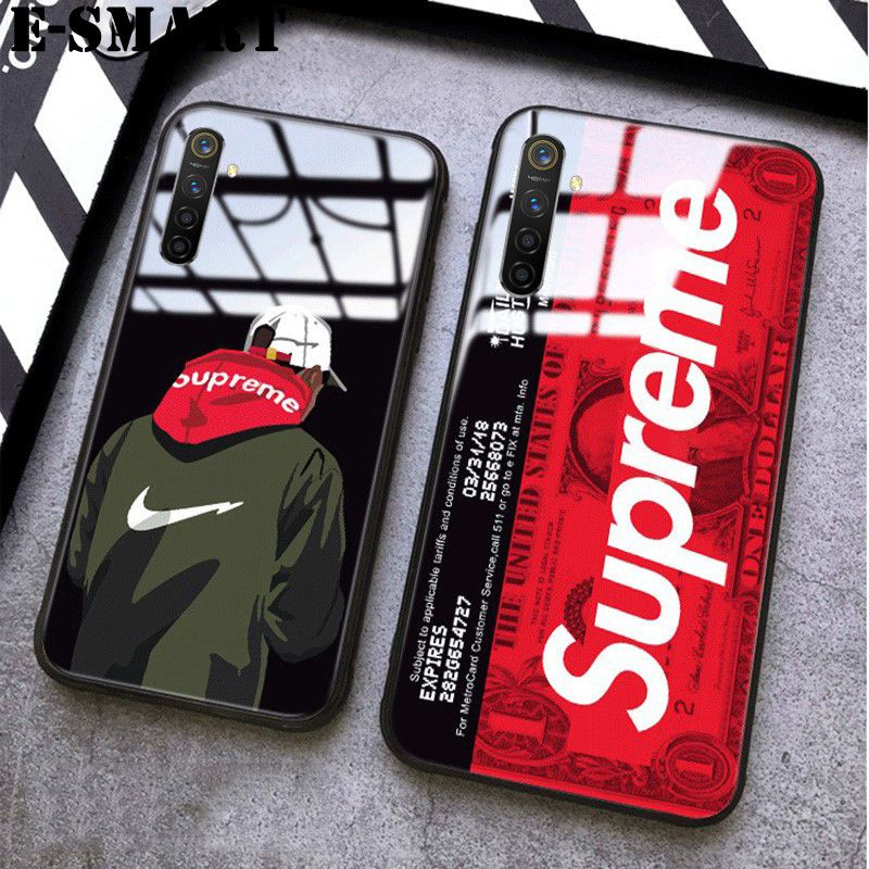 Supreme Phone Case Realme XT Back Cover Tempered Glass Protector Mirror Cases SUP Superme Supreme Design Realme XT Case