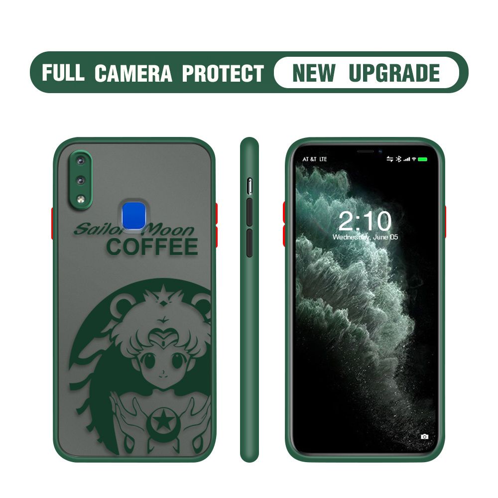 Hontinga for Vivo Y91 Y95 Case Sailor Moon Cases Edge Frosted Transparent Phone Cover
