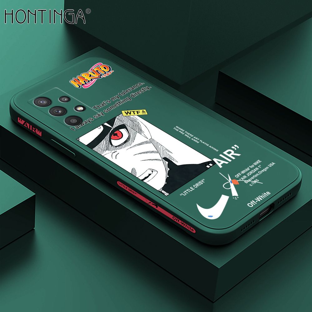Hontinga for Samsung A32 Case Side Design New Anime Naruto for Boys Back Cover Soft Square Edge Pattern Liquid Silicone Trend Phone Cases