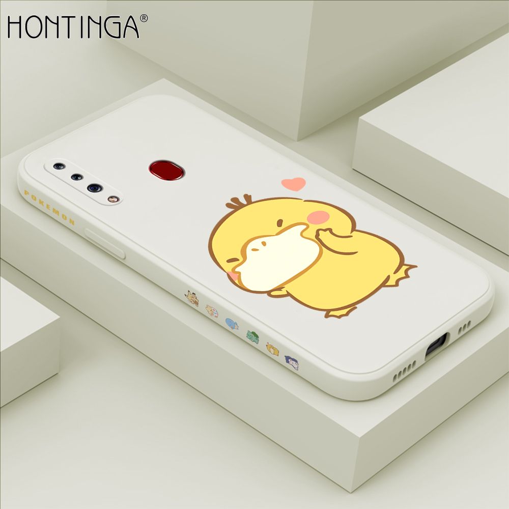 Hontinga for Samsung A20S Case Side Design Trendy Cartoon Sign Back Cover Soft Square Edge Pattern Liquid Silicone Phone Cases