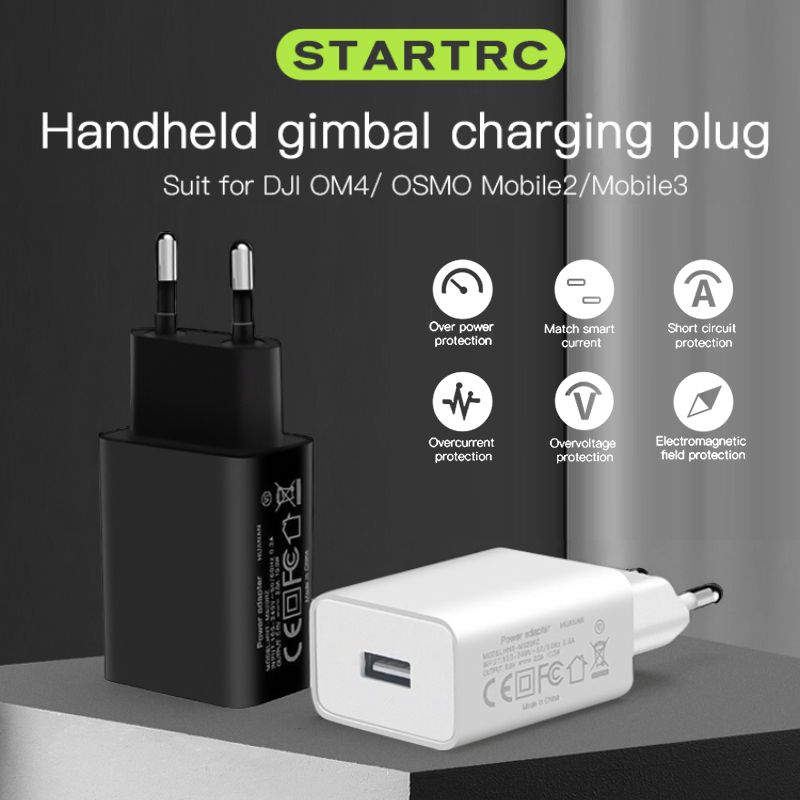 5V2A Charger For DJI Handheld Gimbal OM4 OSMO Mobile2 Mobile3 Power Adapter Dedicated Charger Charging Head Charge Converter Safe Portable