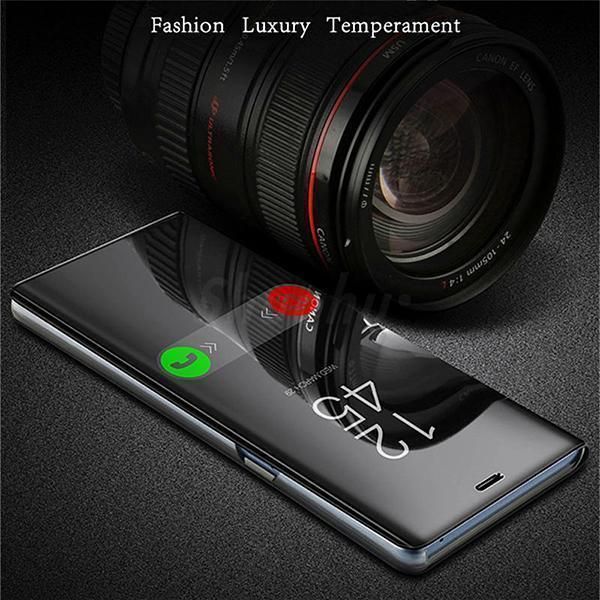 Oppo f7 ক্লিয়ার ভিউ মিরর লেদার স্ট্যান্ড ফ্লিপ কভার