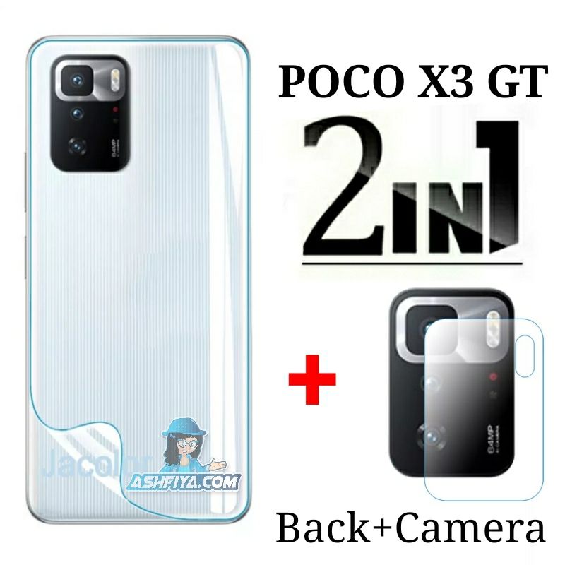 POCO X3 GT  Combo Pack 2in1 Back Protector Film+Camera Lens Protector