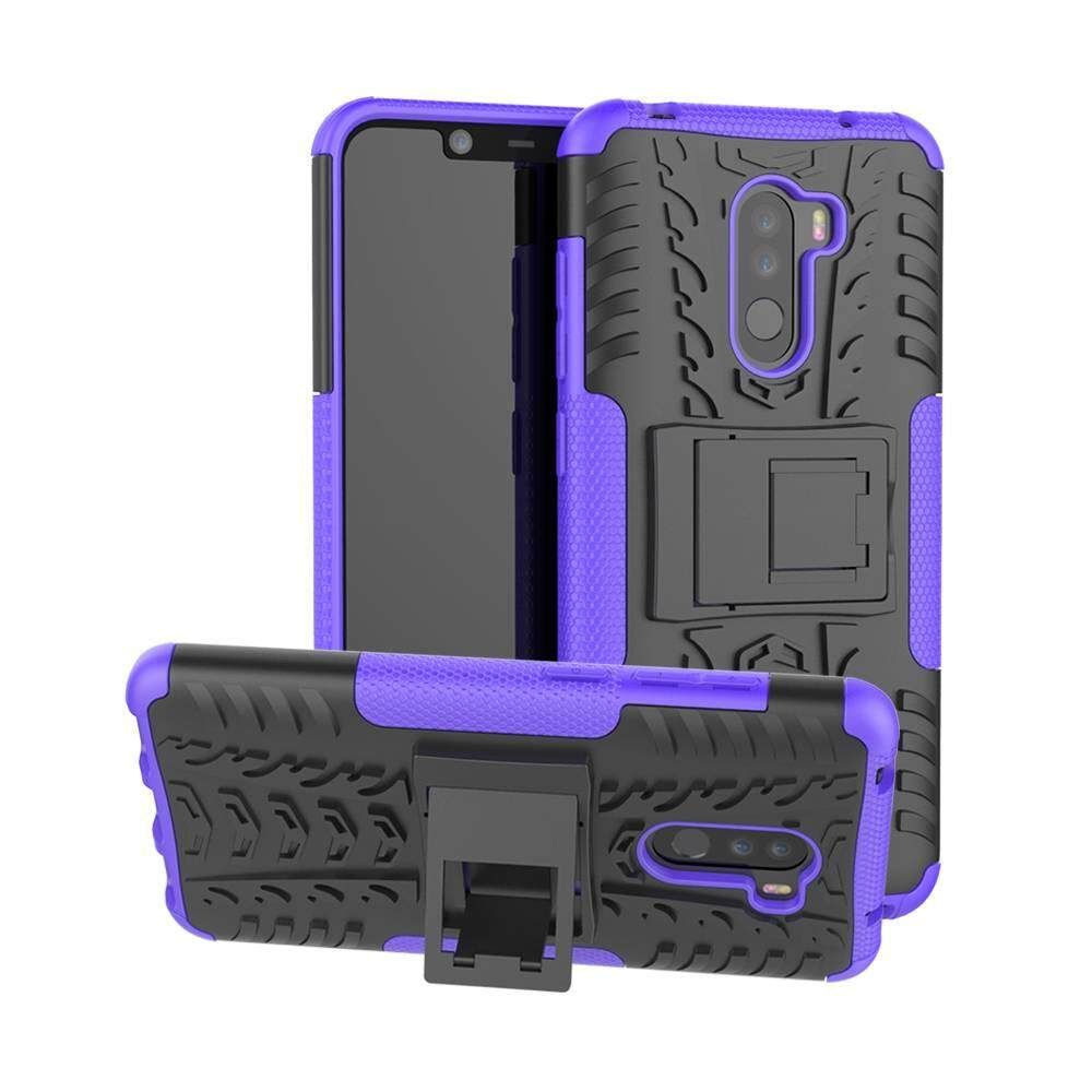For Xiaomi Pocophone F1 Dual Layer Heavy Duty Armor Tough Hybrid Shockproof Stand Protective Case Cover