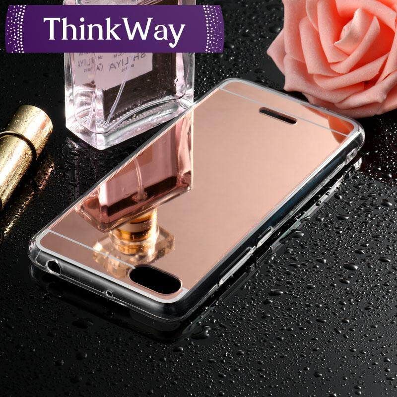 Mirror Phone Cases For Xiaomi Redmi 6A 5.45 inch Plating TPU Frame+Mirror Cover Protective Clear Color Mirror Cover Phone Back Plastic Cases