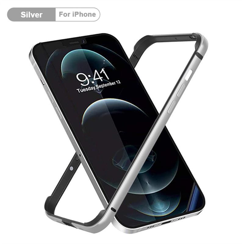 Luxury Aluminum Metal Silicone Bumper Protective Shell for IPhone 13 Mini 13 Pro Max 13 Pro 12Pro 12 11Mobile Phone Accessories