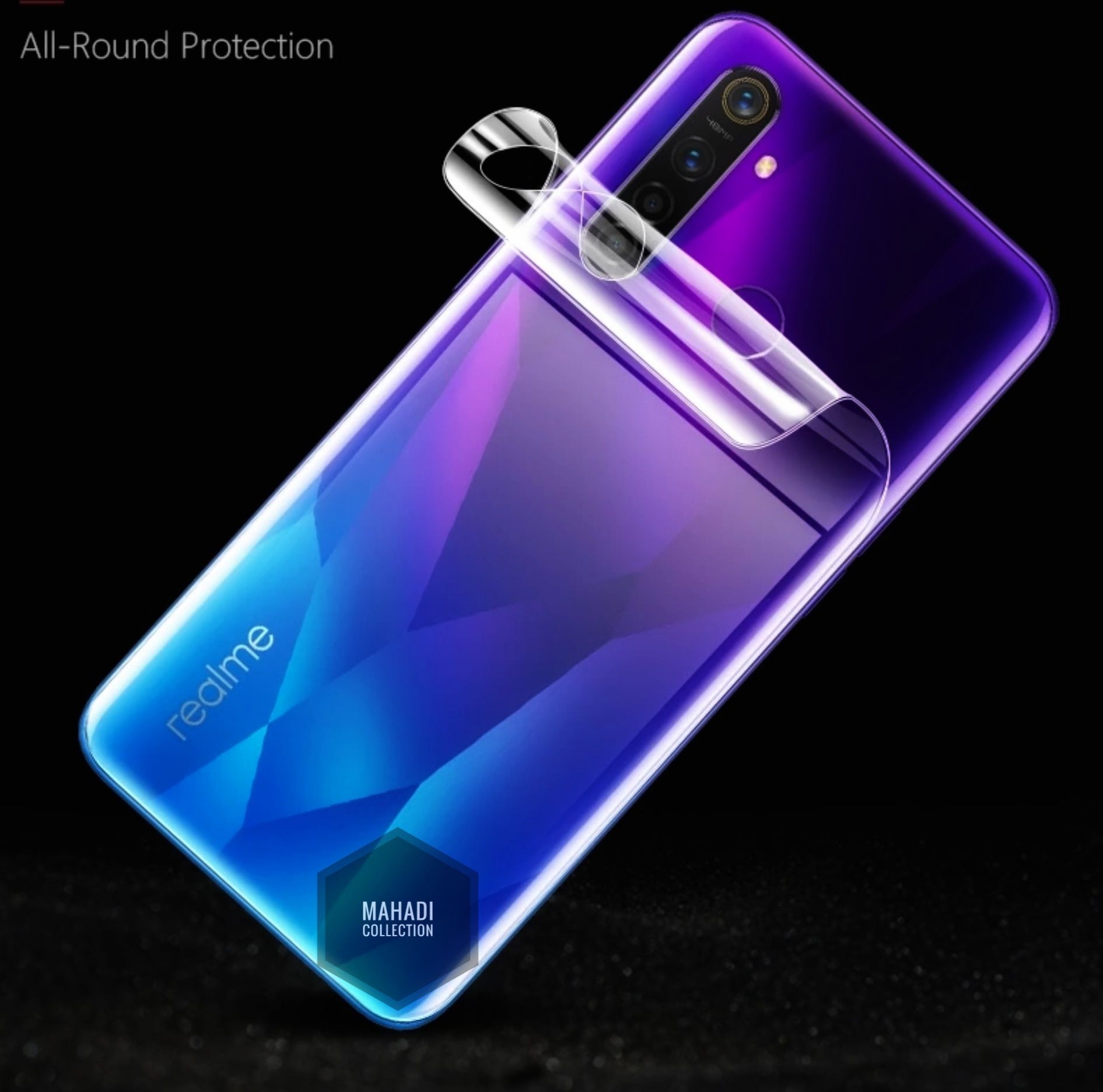 Realme c11/c3/5i /6 /6 pro এর জন্য অতি পাতলা স্বচ্ছ ব্যাক পলি স্টিকার