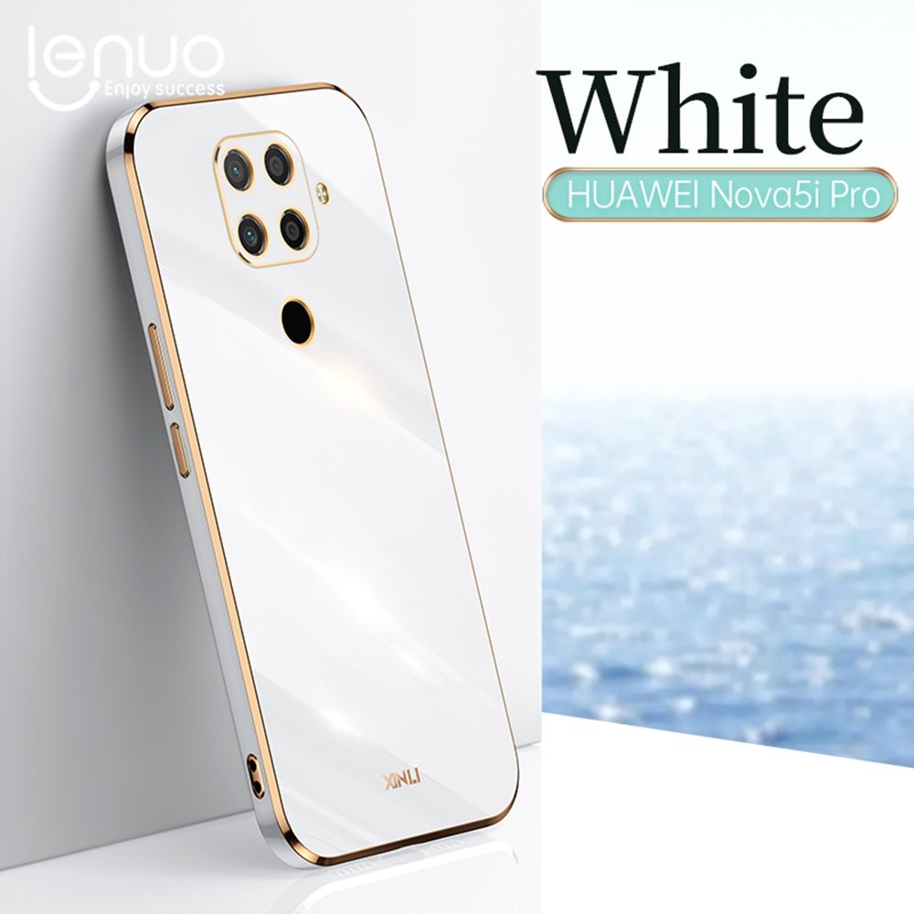 Luxury 6D Plating Soft Casing Silicone Square Frame Phone Case For Huawei Nova 5z / Nova 5i Pro Phone Case Shiny Bling Back Cover Coque