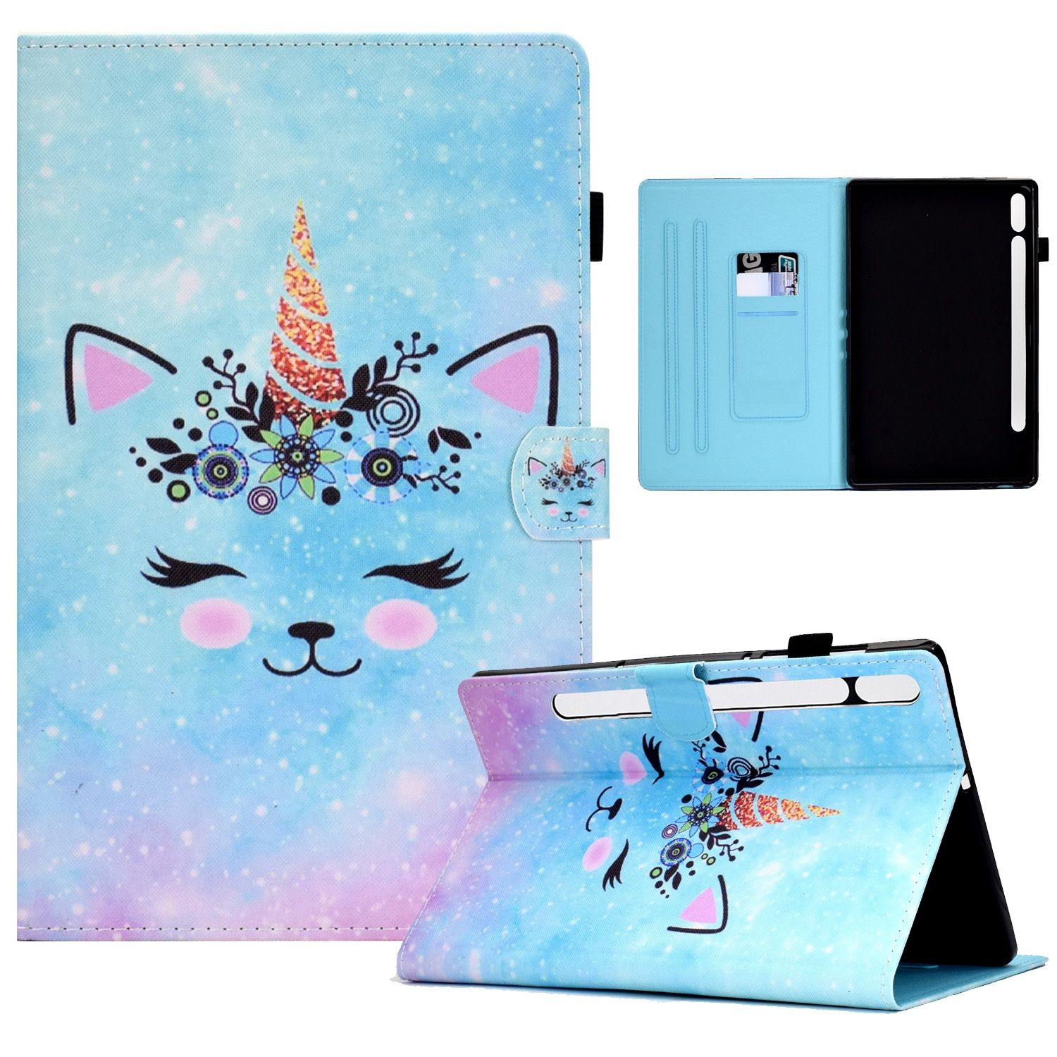 For Samsung Galaxy Tab S8 / S7 Colored Drawing Smart Leather Tablet Case