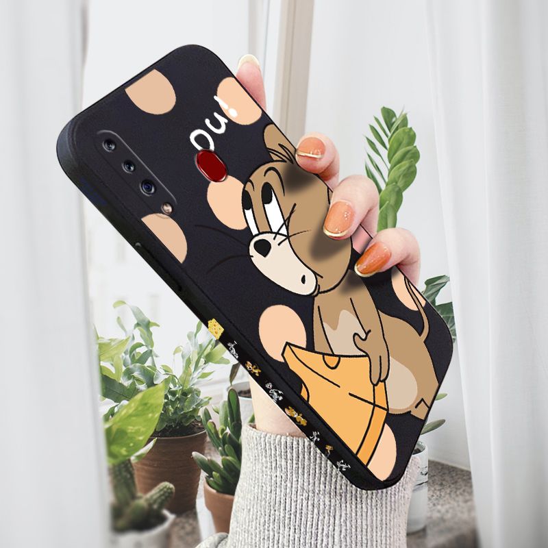 AMORVOR for Samsung Galaxy A20S Back Cover Cartoon Cute Lovely Side design Soft Case Liquid Silicone Phone Cases