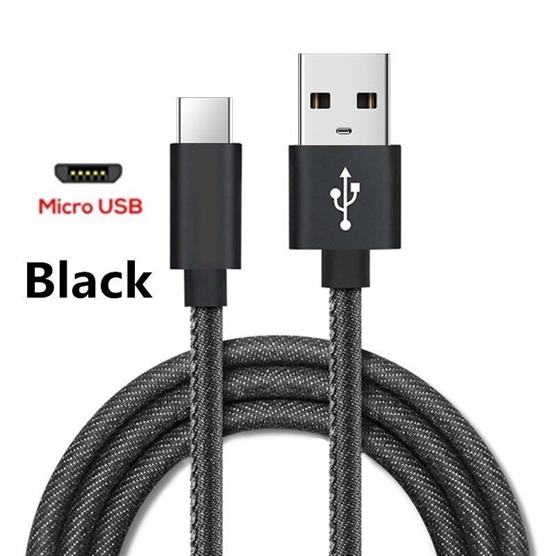1M Denim Braided USB Type C Cable USB C Charger Cable Cord for Samsung S8 Huawei P9 P10 plus Type-C Fast Charging