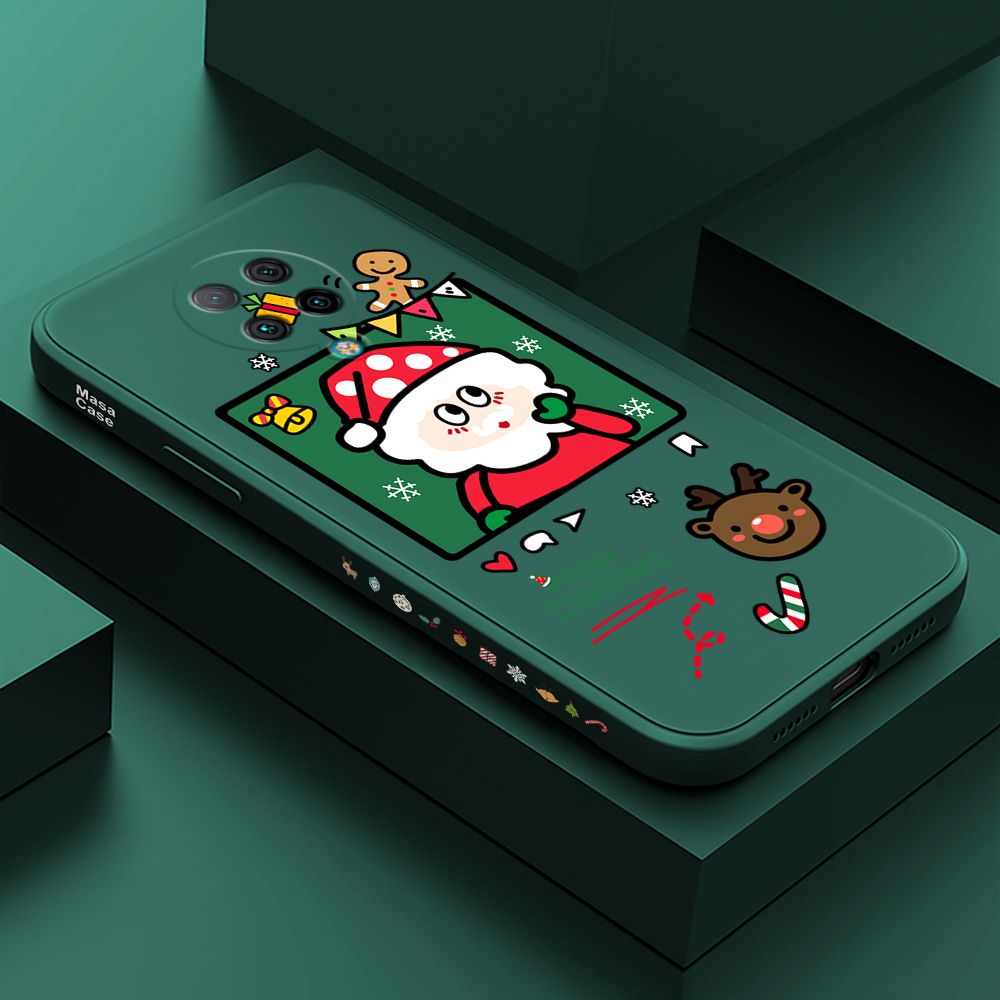 ZeroQiQi for Xiaomi Poco F2 Pro Case Santa Claus Christmas Gifts Side Printing Cases Soft Liquid Silicone Phone Cover