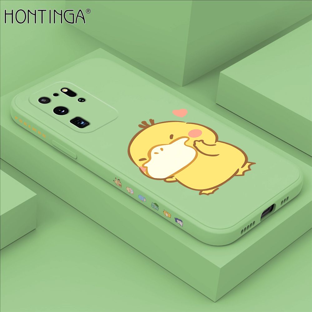 Hontinga for Samsung S20 Ultra Case Side Design Trendy Cartoon Sign Back Cover Soft Square Edge Pattern Liquid Silicone Phone Cases